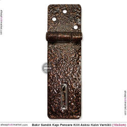 Bakır Sandık Kapı Pencere Kilit Askısı (10x3 cm) Kalın - Tual Hobi Sanat (1)