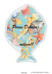 Balık Desenli Baci Milano Pirinç Dekopaj Model : Milano11 - Line Art