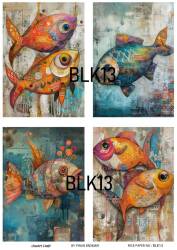 Balık Desenli Pirinç Dekopaj Model : BLK13 - Line Art