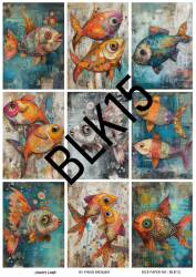 Balık Desenli Pirinç Dekopaj Model : BLK15 - Line Art