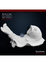 Balık Figürlü Şişe Tutucu Şaraplık (29x16 cm) Ham Polyester - Tual Hobi Sanat