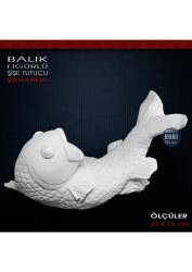 Balık Figürlü Şişe Tutucu Şaraplık (29x16 cm) Ham Polyester - Tual Hobi Sanat (1)