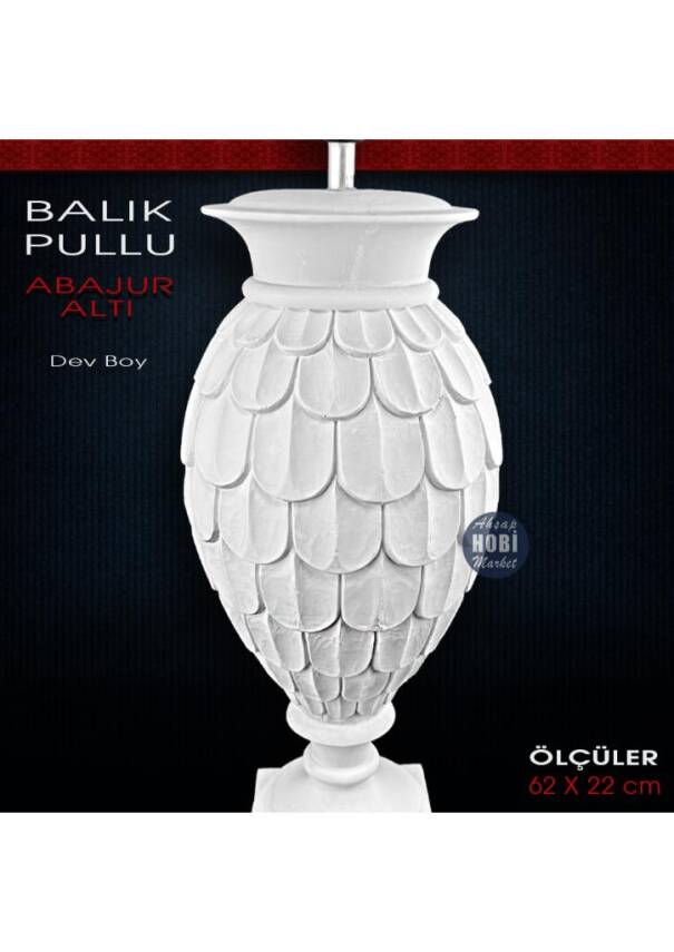 Balık Pullu Dev Abajur Altı (62x22 cm) Ham Polyester - 2