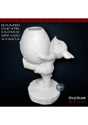 Bambi Geyik Kalemlik Vazo Ayakta (25x19 cm) Ham Polyester - Tual Hobi Sanat (1)