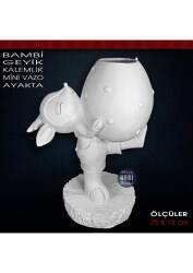 Bambi Geyik Kalemlik Vazo Ayakta (25x19 cm) Ham Polyester - Tual Hobi Sanat