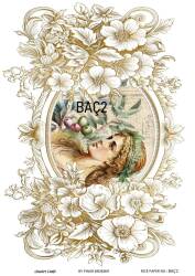 Barok Çiçek Desenli Pirinç Dekopaj Model : BAÇ002 - Line Art