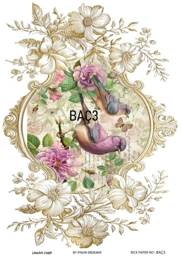 Barok Çiçek Desenli Pirinç Dekopaj Model : BAÇ003 - 1