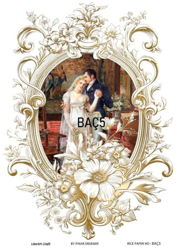 Barok Çiçek Desenli Pirinç Dekopaj Model : BAÇ005 - 1