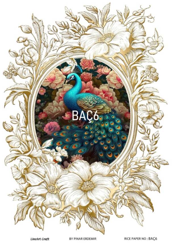 Barok Çiçek Desenli Pirinç Dekopaj Model : BAÇ006 - 1