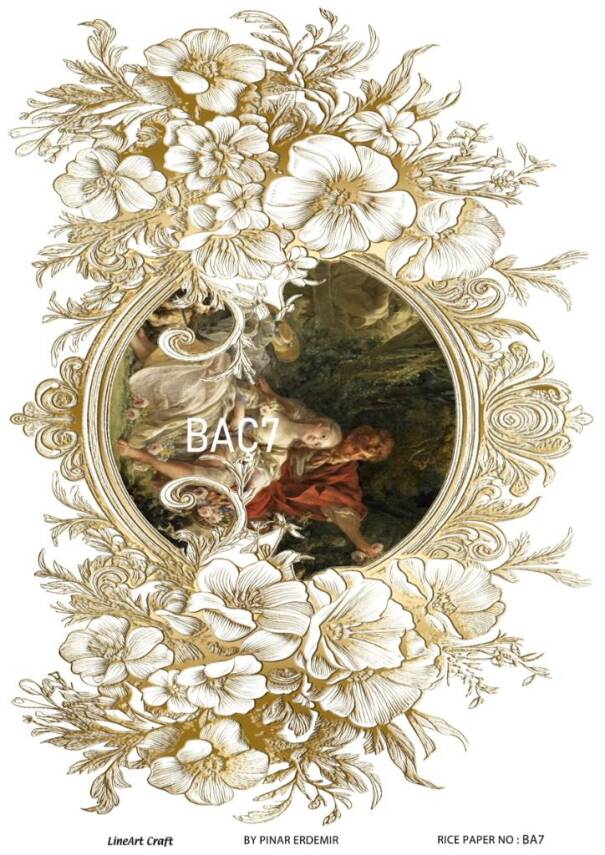 Barok Çiçek Desenli Pirinç Dekopaj Model : BAÇ007 - 1
