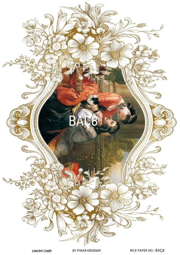 Barok Çiçek Desenli Pirinç Dekopaj Model : BAÇ008 - 1