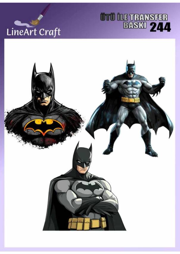 Batman Desenli Kumaş Transfer Kağıdı LNT-K244 (20x20 cm) - 1