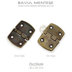 Bavul Menteşe Antik Altın (40x30 mm) - Tual Hobi Sanat