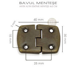 Bavul Menteşe Antik Altın (40x30 mm) - Tual Hobi Sanat (1)