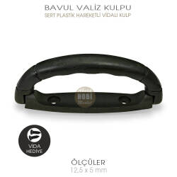 Bavul Valiz Bond Çanta Kulpu (125x50 mm) Siyah Sert Plastik - Tual Hobi Sanat