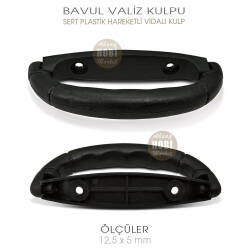Bavul Valiz Bond Çanta Kulpu (125x50 mm) Siyah Sert Plastik - Tual Hobi Sanat (1)