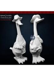 Bay Bahçıvan Ördek Heykeli (30x13 cm) Ham Polyester - Tual Hobi Sanat