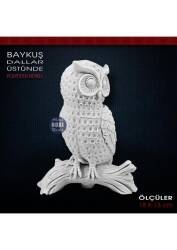 Baykuş Biblo Dal Üstünde (18x13 cm) Ham Polyester - Tual Hobi Sanat