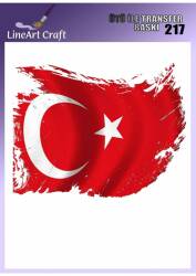 Bayrak Desenli Kumaş Transfer Kağıdı LNT-K217 (20x20 cm) - Line Art