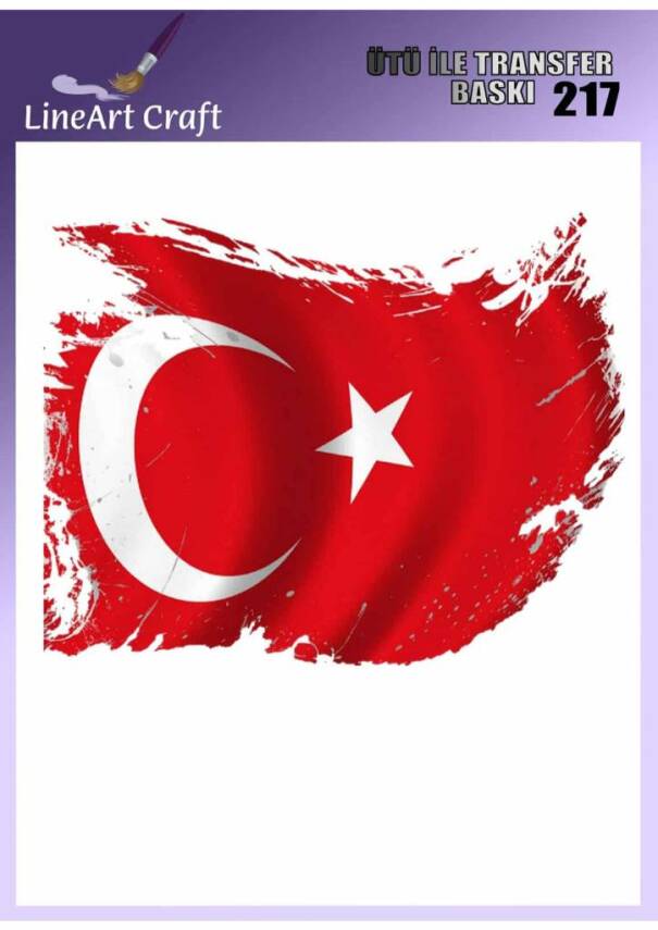Bayrak Desenli Kumaş Transfer Kağıdı LNT-K217 (20x20 cm) - 1