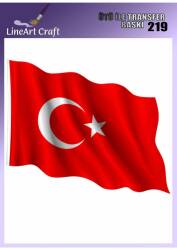 Bayrak Desenli Kumaş Transfer Kağıdı LNT-K219 (20x20 cm) - Line Art