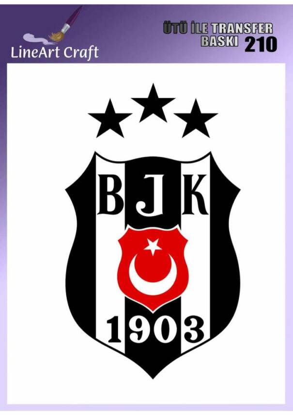 Beşiktaş Desenli Kumaş Transfer Kağıdı LNT-K210 (20x20 cm) - 1