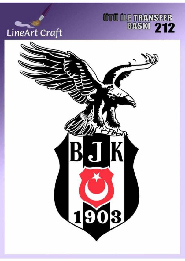 Beşiktaş Desenli Kumaş Transfer Kağıdı LNT-K212 (20x20 cm) - 1