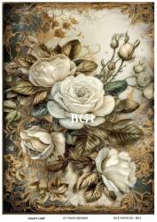 Beyaz Gül Desenli Pirinç Dekopaj Model : BG01 - Line Art