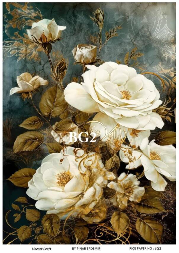 Beyaz Gül Desenli Pirinç Dekopaj Model : BG02 - 1