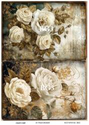 Beyaz Gül Desenli Pirinç Dekopaj Model : BG03 - Line Art