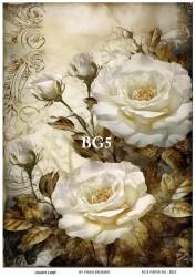Beyaz Gül Desenli Pirinç Dekopaj Model : BG05 - Line Art