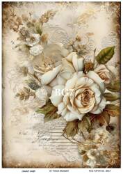 Beyaz Gül Desenli Pirinç Dekopaj Model : BG07 - Line Art