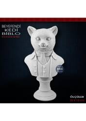 Beyefendi Kedi Biblo Heykeli (25x13 cm) Ham Polyester - Tual Hobi Sanat