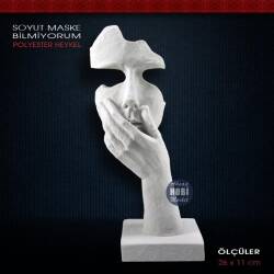 Bilmiyorum Tekli Maske Heykeli (26x11cm) Ham Polyester - Tual Hobi Sanat