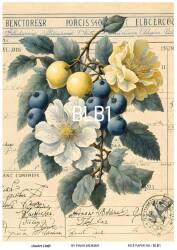 Blue Berry Desenli Pirinç Dekopaj Model : BLB01 - Line Art