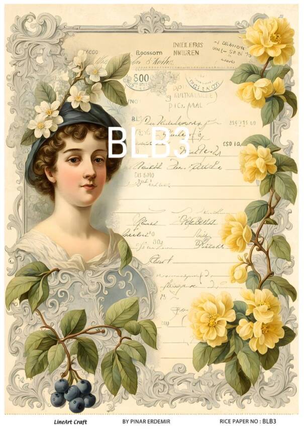 Blue Berry Desenli Pirinç Dekopaj Model : BLB03 - 1