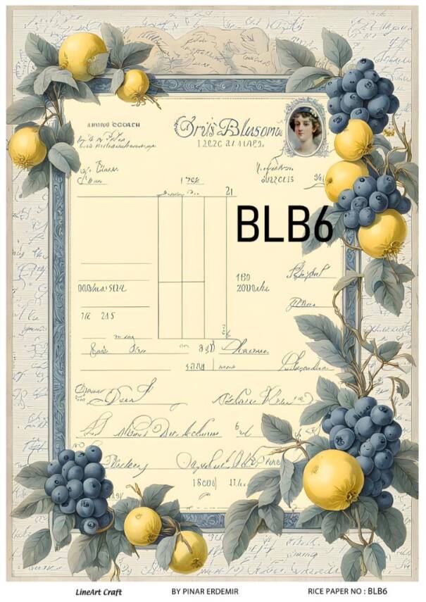 Blue Berry Desenli Pirinç Dekopaj Model : BLB06 - 1