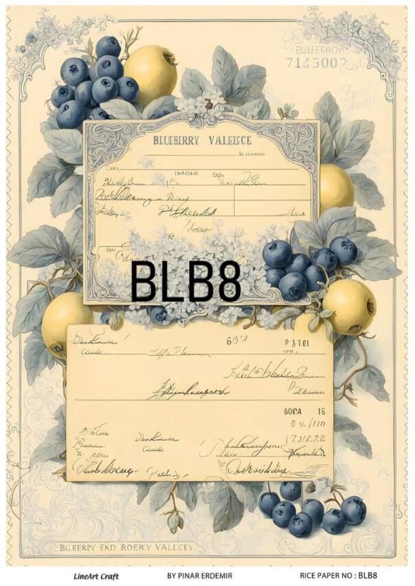 Blue Berry Desenli Pirinç Dekopaj Model : BLB08 - 1
