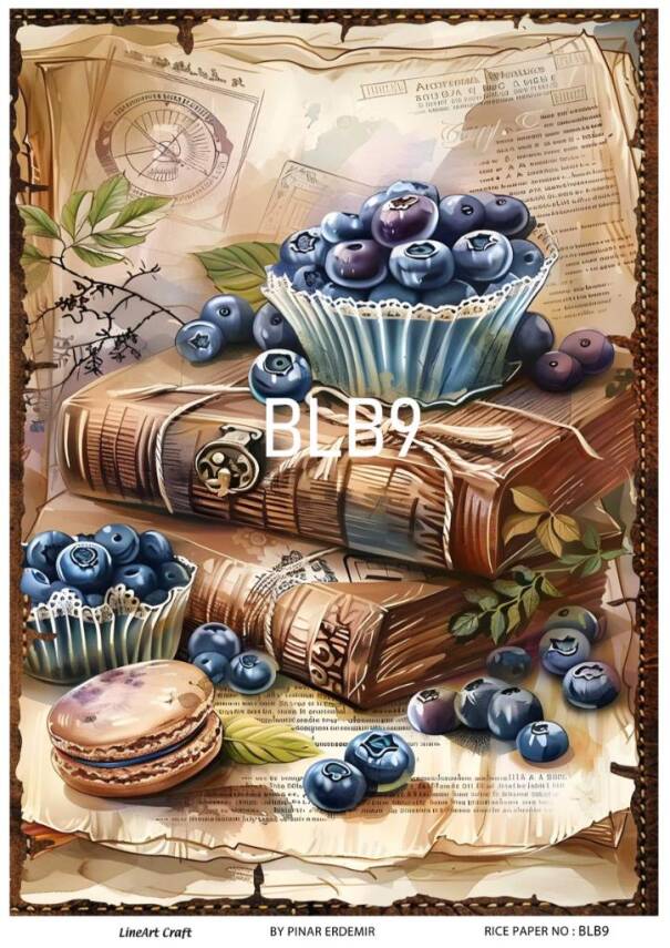 Blue Berry Desenli Pirinç Dekopaj Model : BLB09 - 1
