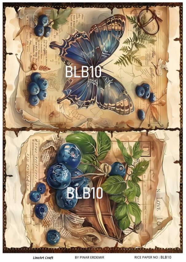 Blue Berry Desenli Pirinç Dekopaj Model : BLB10 - 1