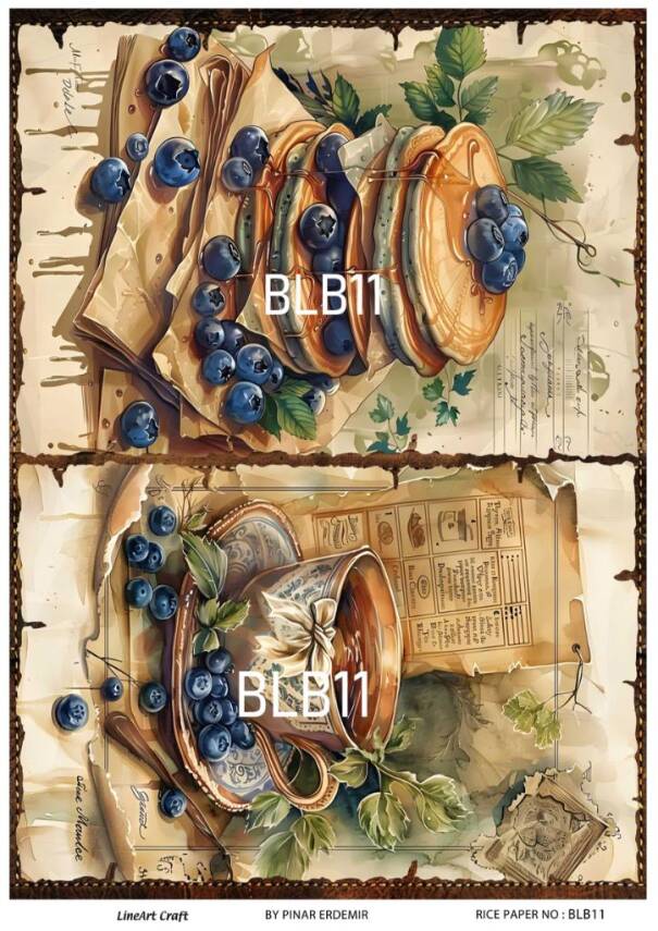Blue Berry Desenli Pirinç Dekopaj Model : BLB11 - 1