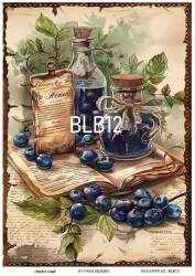 Blue Berry Desenli Pirinç Dekopaj Model : BLB12 - Line Art