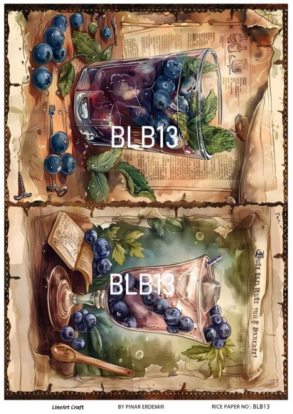 Blue Berry Desenli Pirinç Dekopaj Model : BLB13 - 1