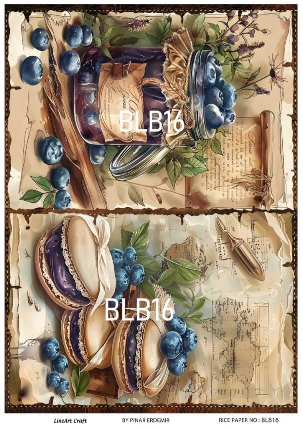 Blue Berry Desenli Pirinç Dekopaj Model : BLB16 - 1