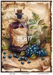 Blue Berry Desenli Pirinç Dekopaj Model : BLB17 - Line Art