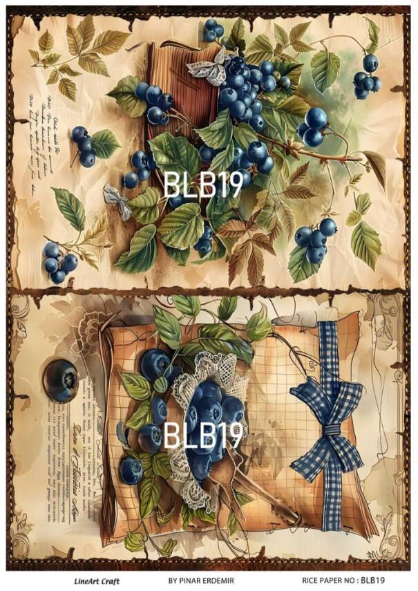 Blue Berry Desenli Pirinç Dekopaj Model : BLB19 - 1