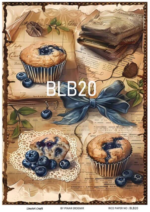 Blue Berry Desenli Pirinç Dekopaj Model : BLB20 - 1