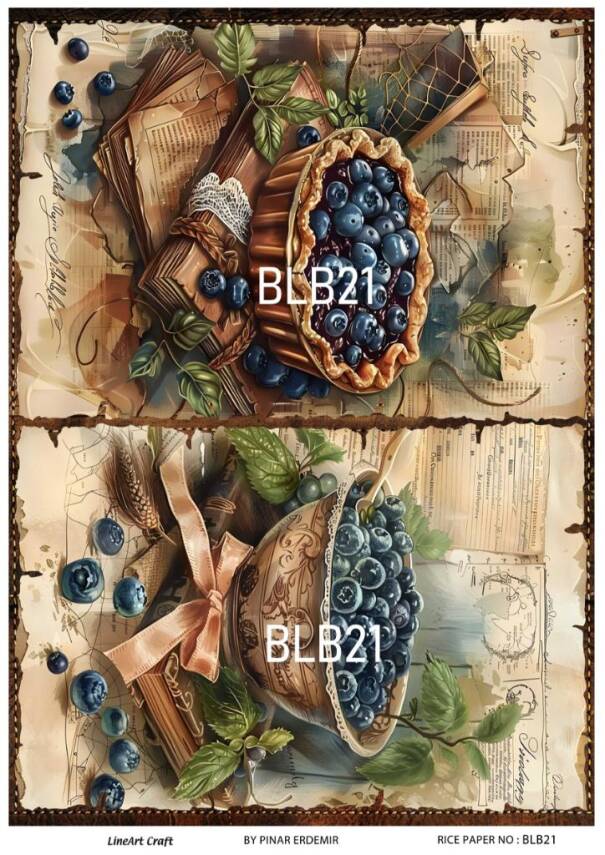 Blue Berry Desenli Pirinç Dekopaj Model : BLB21 - 1