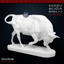 Boğa Heykeli Kaideli (23x16 cm) Ham Polyester - Tual Hobi Sanat