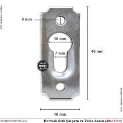 Bombeli Gizli Tablo Çerçeve Askı Aparatı (40x16 mm) - Tual Hobi Sanat (1)